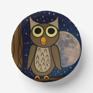 Cute Woodland Bird Artwork Paper Plate