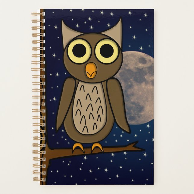 Cute Woodland Bird Artwork Planner (Front)