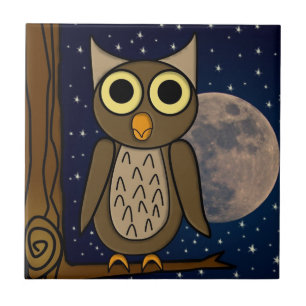 Cute Woodland Bird Artwork Tile