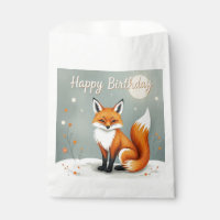 Cute Woodland Brown Fox Happy Birthday