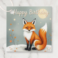 Cute Woodland Brown Fox Happy Birthday
