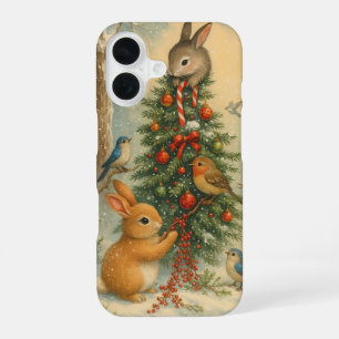 Cute woodland bunny christmas cozy festive winter  iPhone 16 case