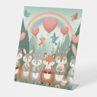 Cute Woodland Creature rainbow valentine's