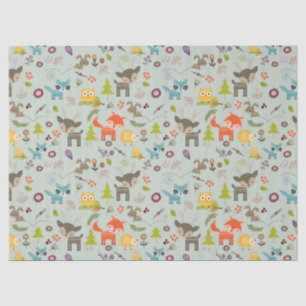 Cute Woodland Creatures Animal Pattern Tissue Paper
