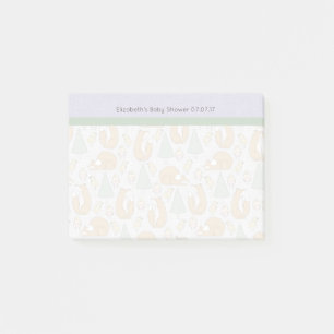 Cute Woodland Creatures Pattern Baby Shower Post-it Notes