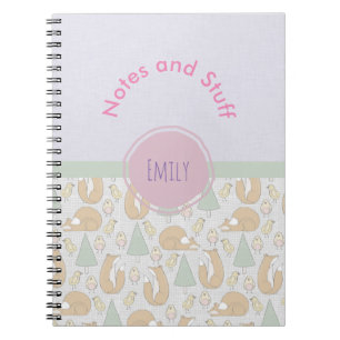 Cute Woodland Creatures Pattern Notebook