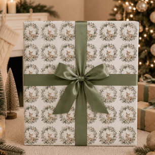 Cute Woodland Deer Christmas Wrapping Paper