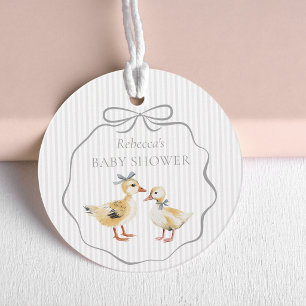 Cute Woodland Ducklings Watercolor Boy Baby Shower Favour Tags