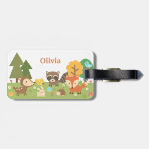 Cute Woodland Forest Animals and Creatures Luggage Tag