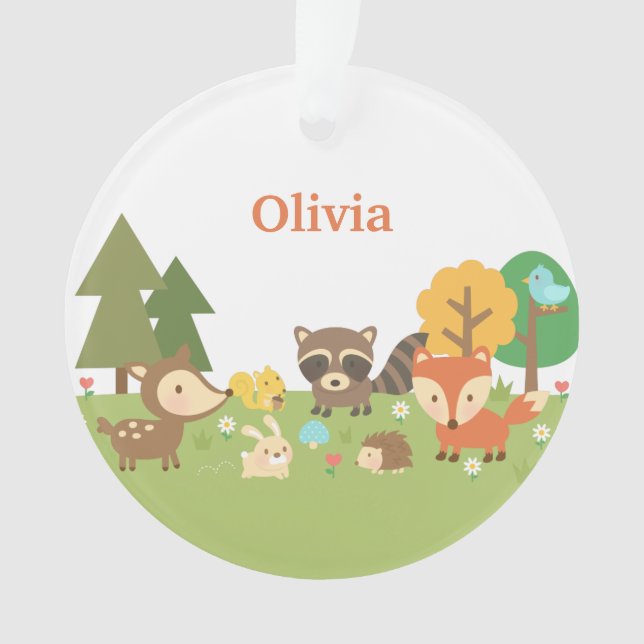 Cute Woodland Forest Animaux Personnalisés Enfants (devant)