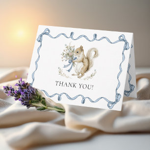 Cute Woodland Forest Squirrel Baby Shower Thank You Card