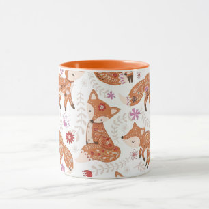 Cute Woodland Fox and Botanicals Mug
