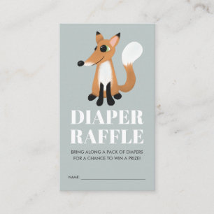Cute Woodland Fox Baby Shower Diaper Raffle Enclosure Card