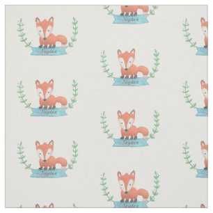 Cute Woodland Fox Kids Personalized Fabric