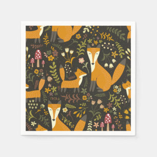 Cute Woodland Fox Pattern Napkin