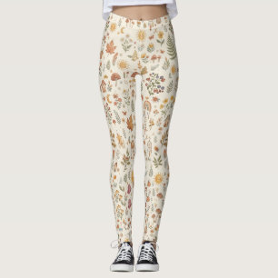 Cute Woodland Fox Sun & Rainbow Women's Casual Leggings