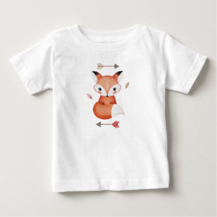 Cute Woodland Fox – Whimsical Animal Art for Kids Baby T-Shirt