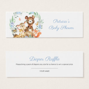 Cute Woodland Greenery Baby Shower Diaper Raffle