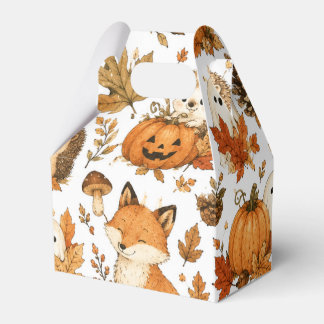 Cute Woodland Halloween Autumn Animals Favor Box