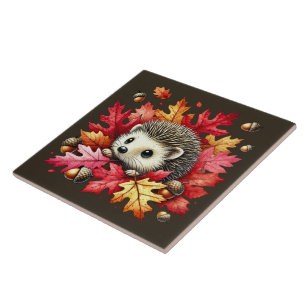 Cute woodland hedgehog lovers tile