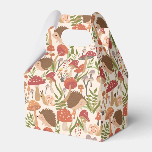 cute woodland hedgehog lovers tiled party  favor box (Front Side)