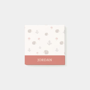 Cute Woodland Hedgehog & Mushroom Pattern Post-it Notes