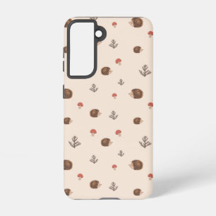 Cute Woodland Hedgehog & Mushroom Pattern Samsung Galaxy Case