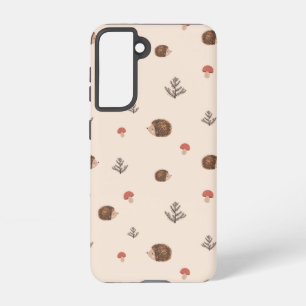 Cute Woodland Hedgehog & Mushroom Pattern Samsung Galaxy Case