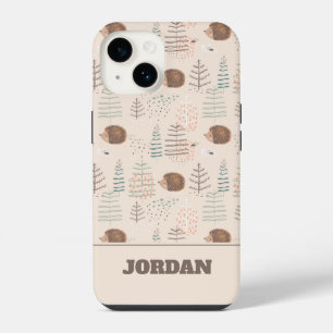 Cute Woodland Hedgehog Pattern iPhone 14 Case