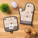 Cute Woodland Hedgehog Pattern Oven Mitt & Pot Holder Set<br><div class="desc">Check out this cute trendy design featuring a cute hedgehog.</div>