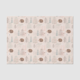 Cute Woodland Hedgehog Pattern Tissue Paper