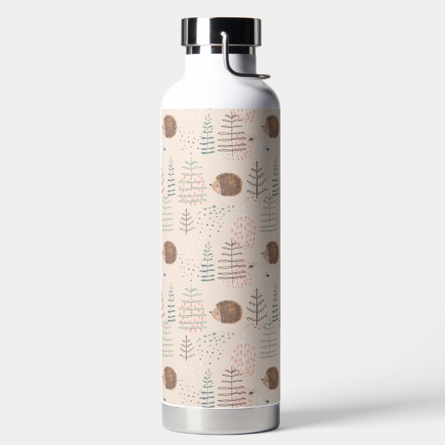 Cute Woodland Hedgehog Pattern Water Bottle (Left)