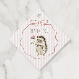 Cute Woodland Hedgehog Watercolor Thank You Favour Tags
