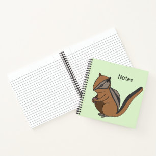 Cute Woodland Illustration Squirrel Chipmunk Notebook