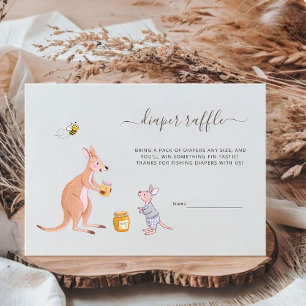 Cute Woodland Kangaroo Baby Shower Diaper Raffle Enclosure Card