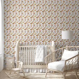 Cute woodland Mommy baby unisex deer Nursery Wallpaper