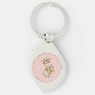 Cute Woodland Mouse – European Cottage Garden Illu Keychain