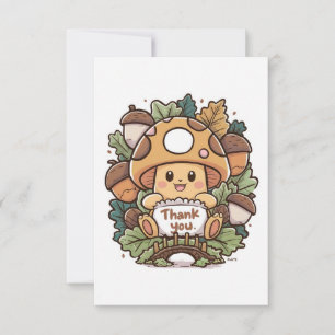 Cute Woodland Mushroom Thank You Card