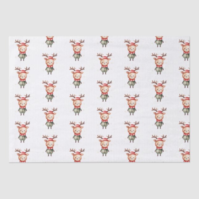 Cute Woodland Reindeer Christmas Elf Tissue Paper