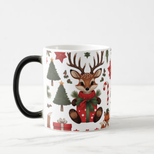 Cute Woodland Reindeer & Fox Christmas Colour Magic Mug