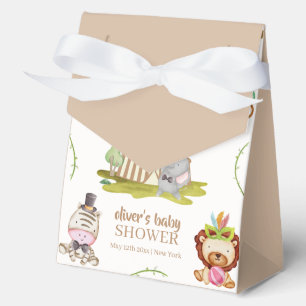 Cute Woodland Safari Animal Circus Baby Shower  Favor Box