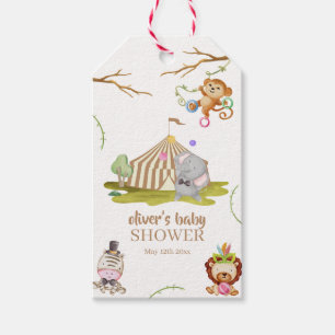 Cute Woodland Safari Animal Circus Baby Shower Gift Tags