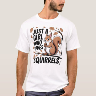 Cute Woodland Squirrel Lover Retro Design With Aco T-Shirt