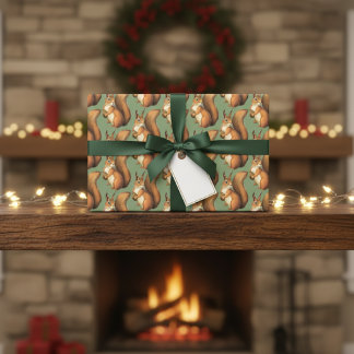 Cute Woodland Squirrel Wrapping Paper