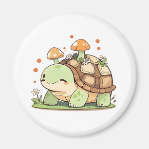Cute Woodland Turtle Cottagecore Kawaii Design Magnet