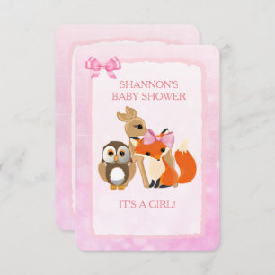Cute Woodlands Animals Fox Baby Shower Invitation