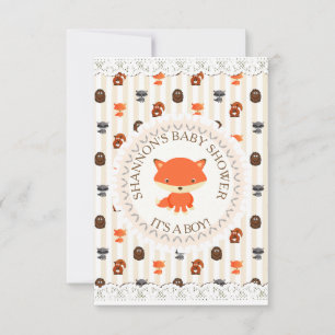 Cute Woodlands Animals Fox Invitation Baby shower