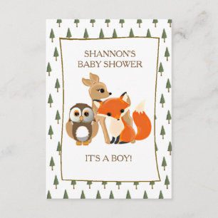 Cute Woodlands Animaux Fox Baby shower Invitation