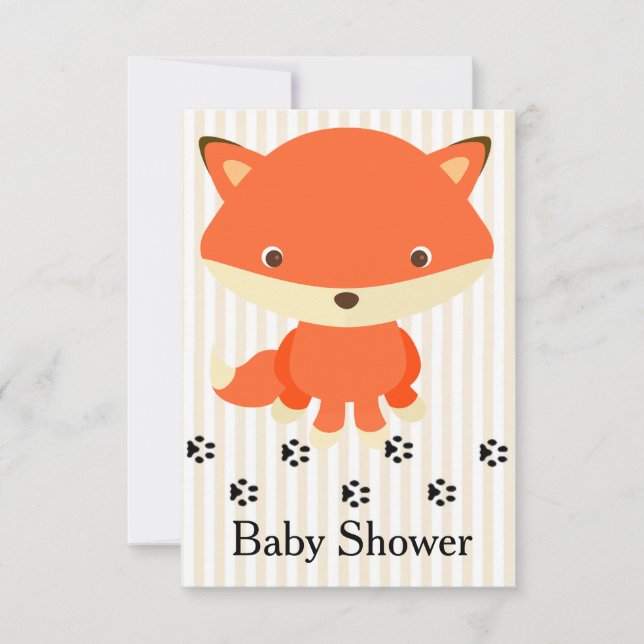 Cute Woodlands Fox Baby Shower Invitation (Front)