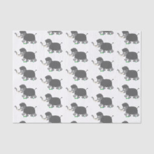 Cute woolly mammoth cartoon illustration tissue paper